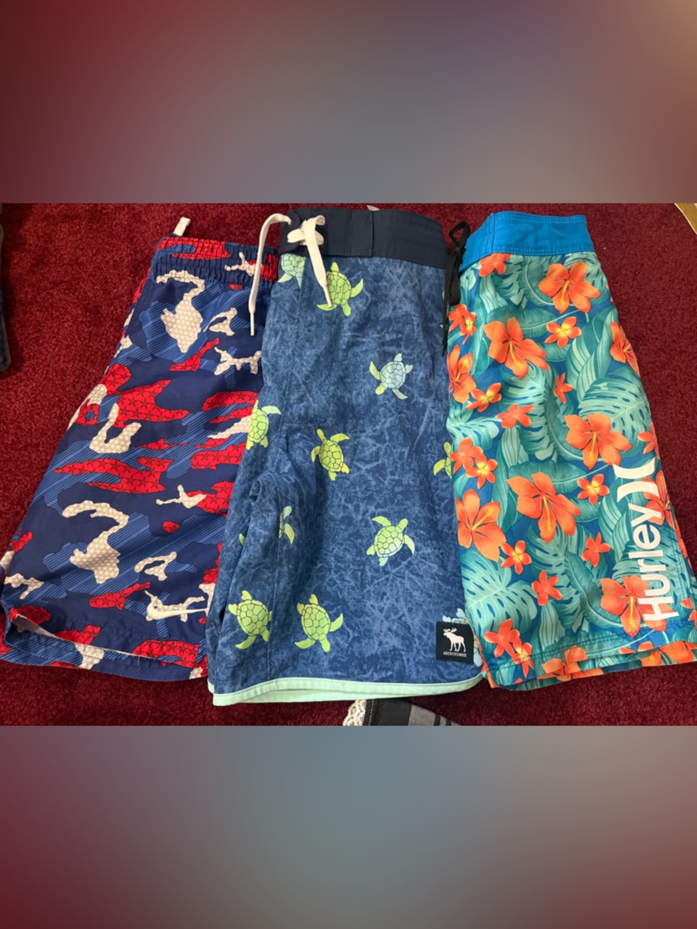 Youth boys swim board shorts trunks size 12 Hurley Nike A&F kids